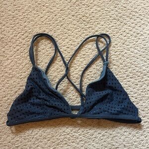 Dark blue mesh acacia top
